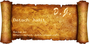 Detsch Judit névjegykártya